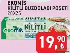 EKOMİS KİLİTLİ BUZDOLABI POŞETİ 20X25 indirimli fiyat EKOMİS KİLİTLİ BUZDOLABI POŞETİ 20X25 fiyat ve kampanya bilgisi